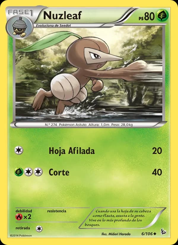 Nuzleaf card in Spanish
