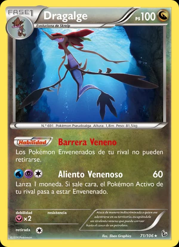 Dragalge card in Spanish
