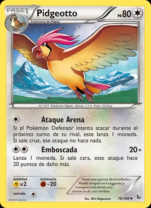 Pidgeotto card in Spanish