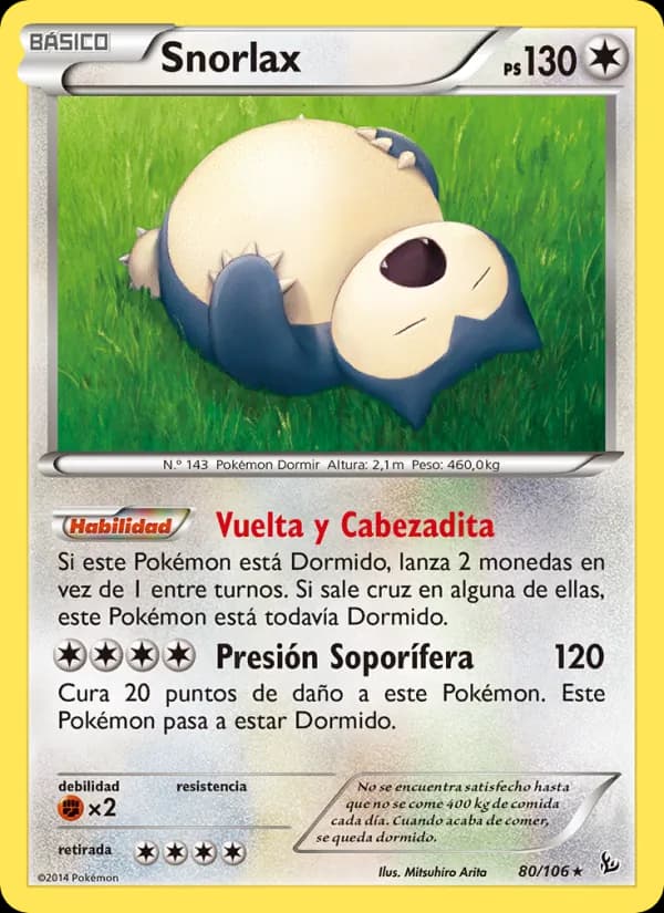 Snorlax card in Spanish