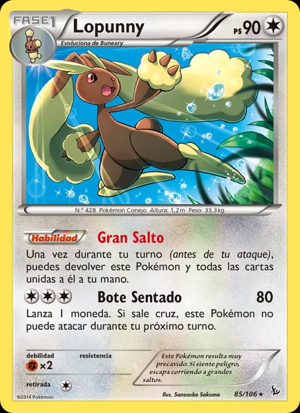 Lopunny card in Spanish