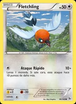 Fletchling card in Spanish