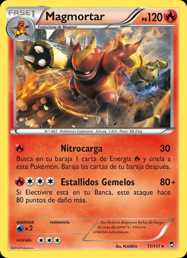 Magmortar card in Spanish