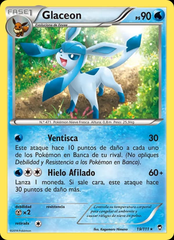 Glaceon card in Spanish