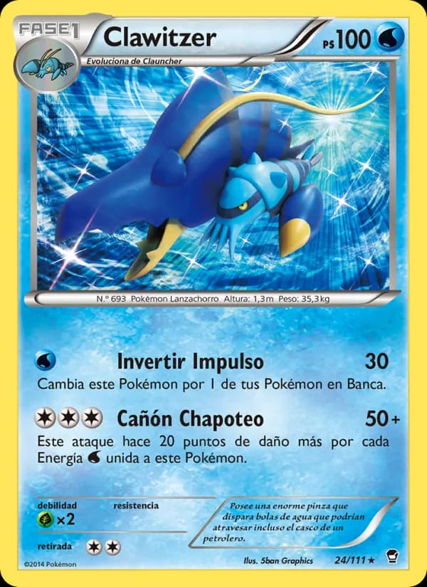 Clawitzer card in Spanish