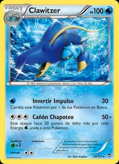 Clawitzer card in Spanish