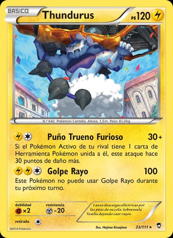 Thundurus card in Spanish