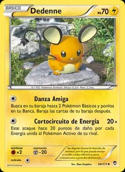 Dedenne card in Spanish