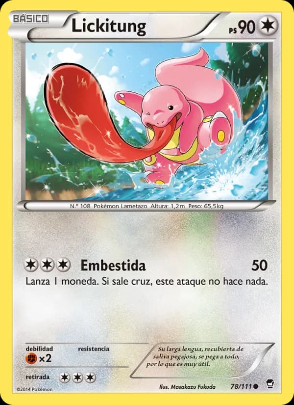 Lickitung card in Spanish