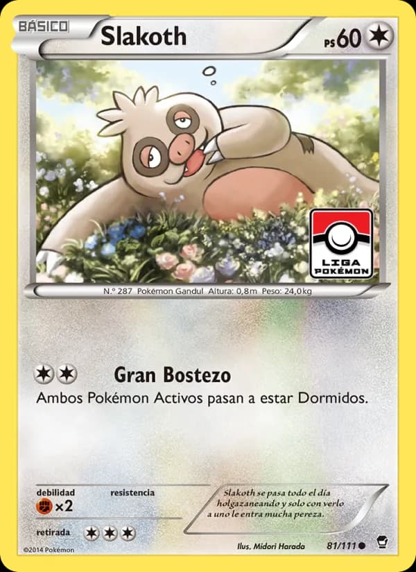 Slakoth card in Spanish