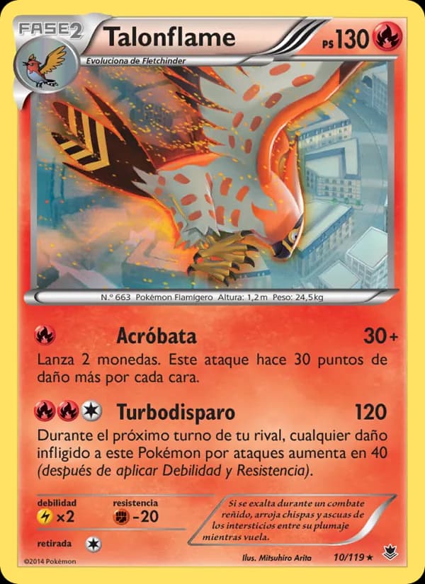 Talonflame card in Spanish