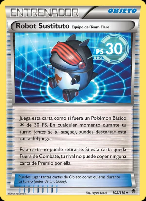 Robot Sustituto Equipo del Team Flare card in Spanish