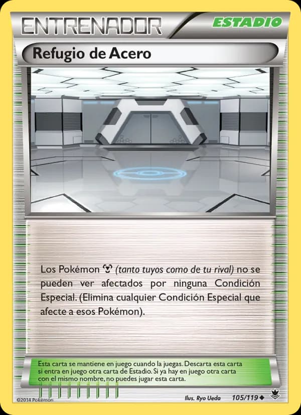Refugio de Acero card in Spanish