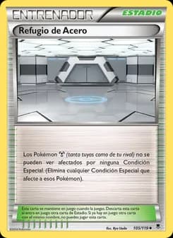 Refugio de Acero card in Spanish