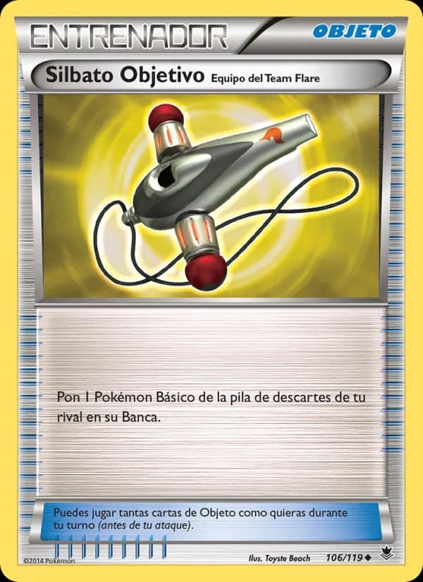 Silbato Objetivo Equipo del Team Flare card in Spanish