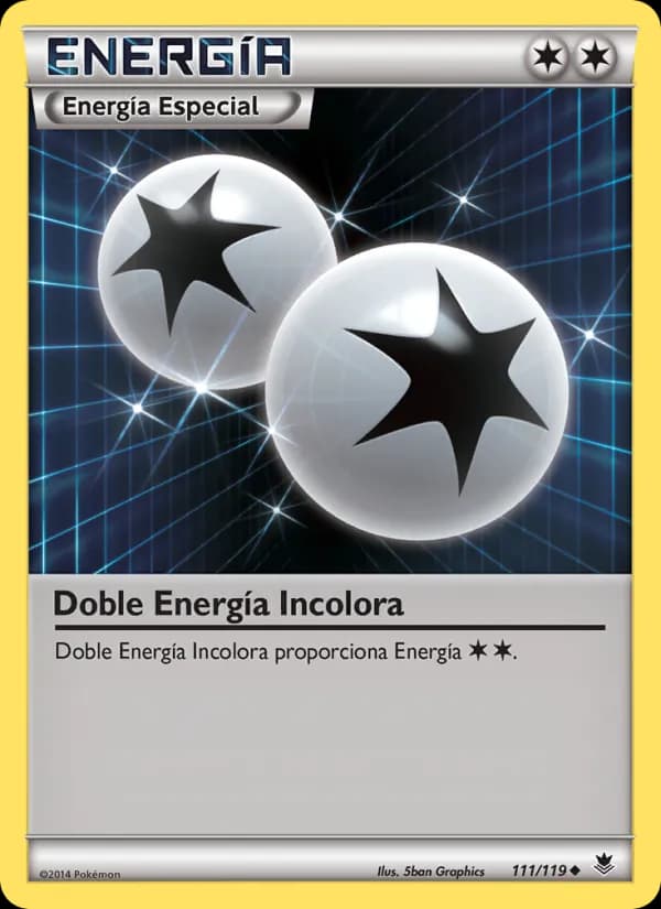 Doble Energía Incolora card in Spanish