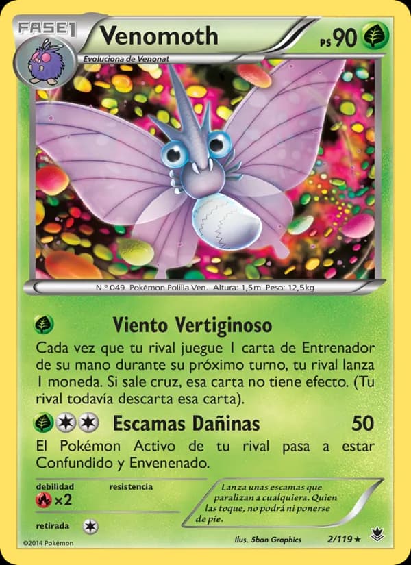 Venomoth card in Spanish