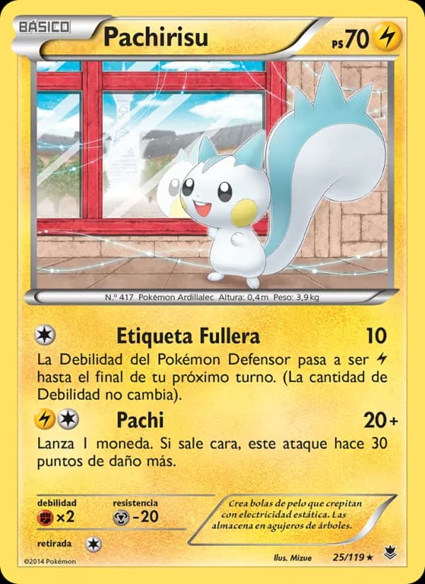 Pachirisu card in Spanish