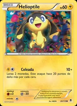 Helioptile card in Spanish