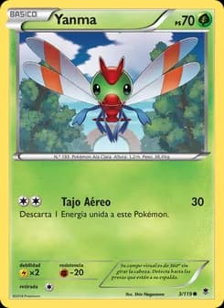 Yanma card in Spanish