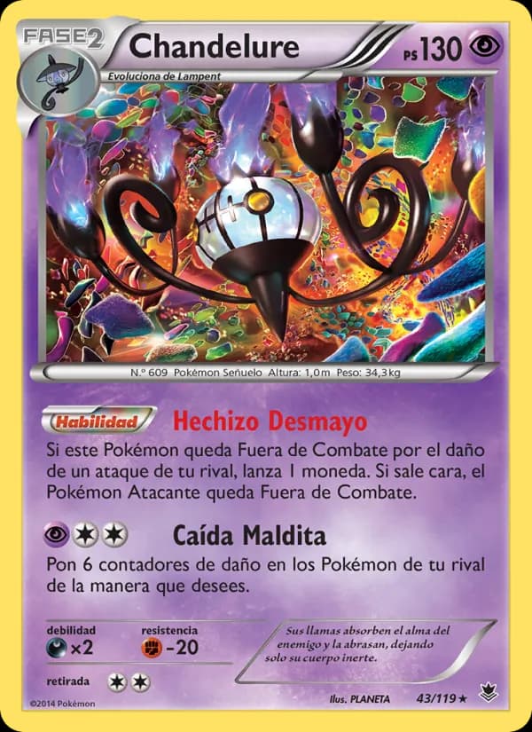 Chandelure card in Spanish