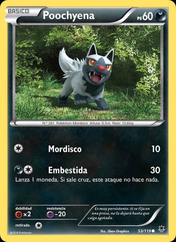 Poochyena card in Spanish