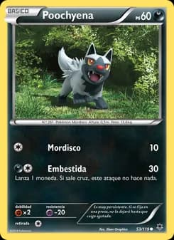 Poochyena card in Spanish