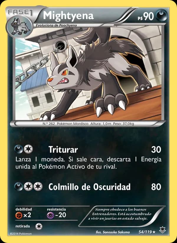 Mightyena card in Spanish