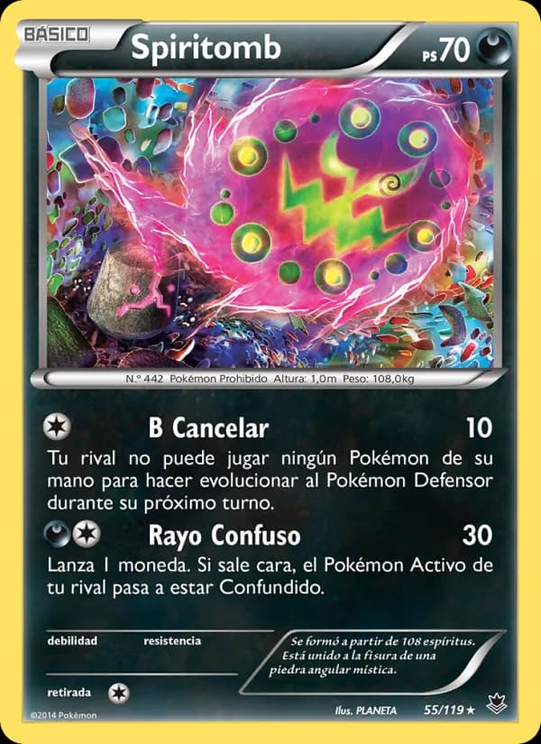 Spiritomb card in Spanish