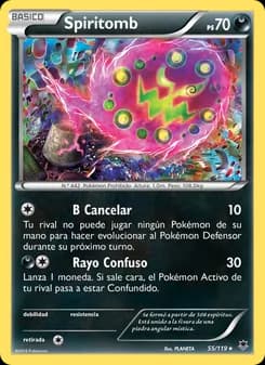 Spiritomb card in Spanish