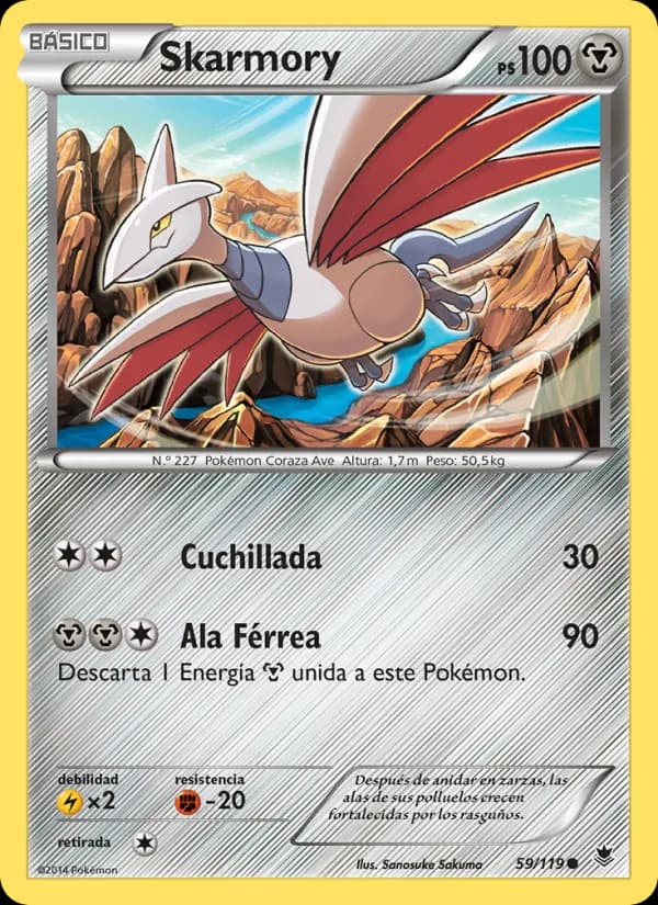 Skarmory card in Spanish