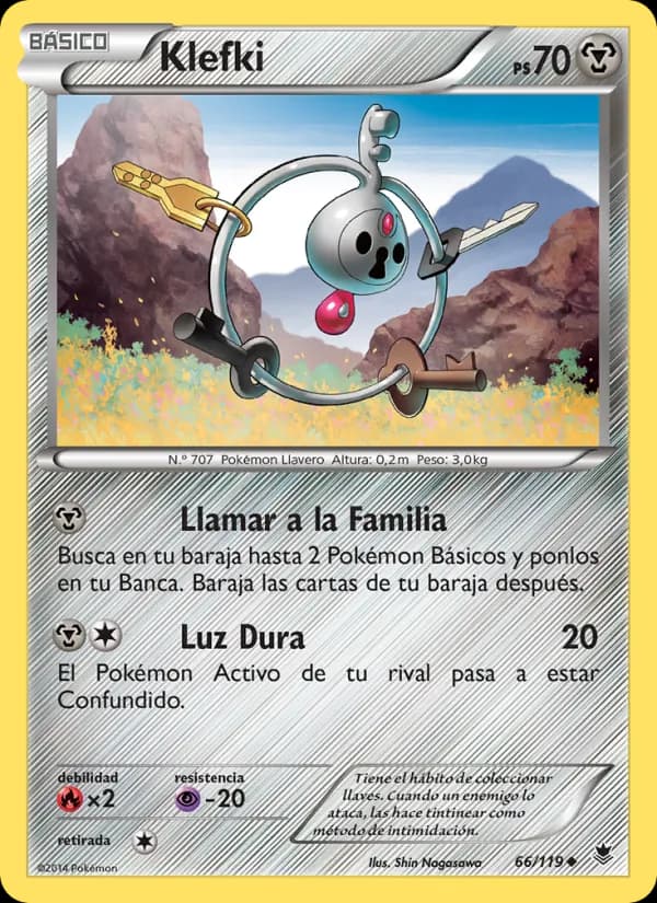 Klefki card in Spanish
