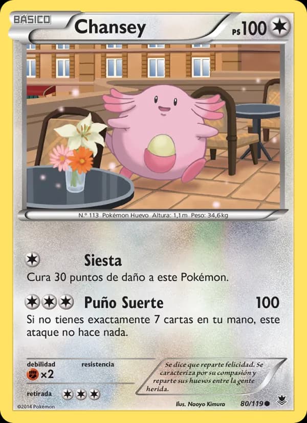 Chansey card in Spanish