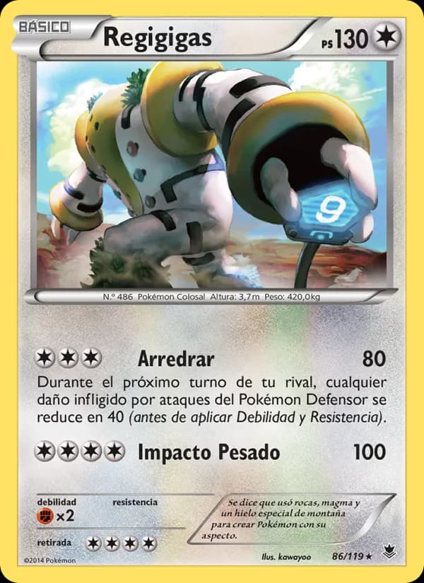 Regigigas card in Spanish