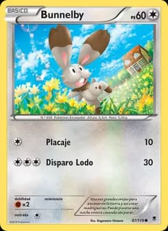Bunnelby card in Spanish
