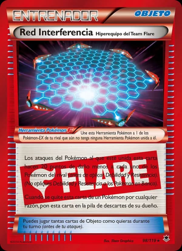 Red Interferencia Hiperequipo del Team Flare card in Spanish