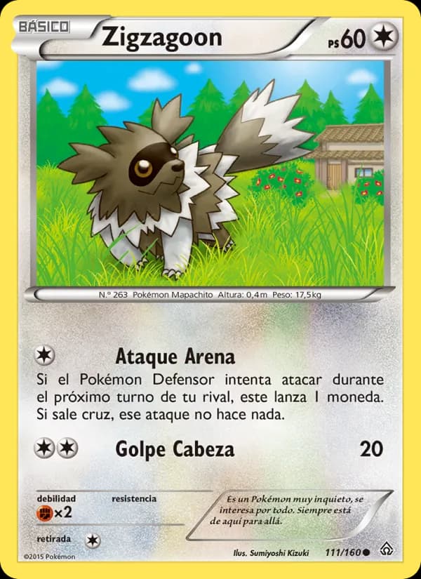 Zigzagoon card in Spanish