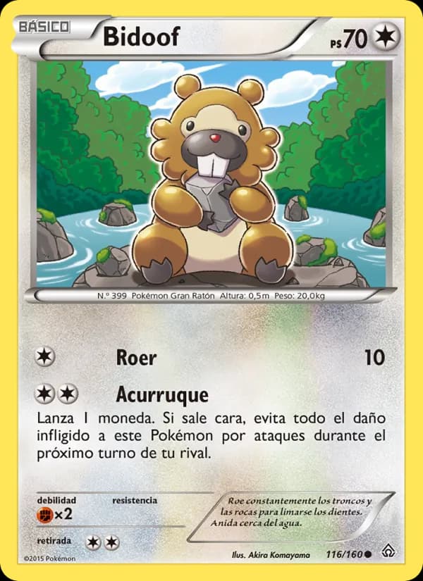 Bidoof card in Spanish