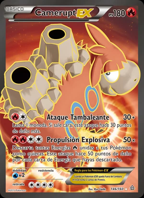Camerupt EX card in Spanish
