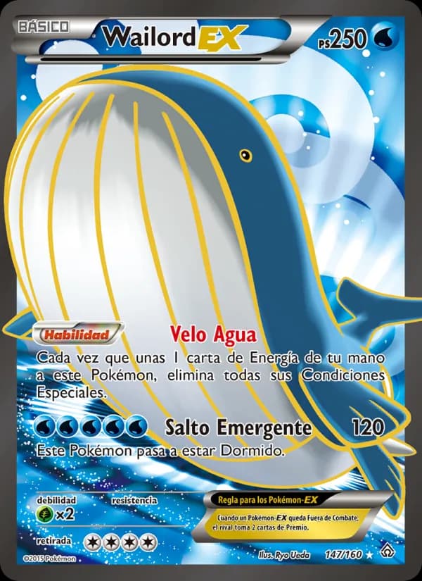 Wailord EX card in Spanish