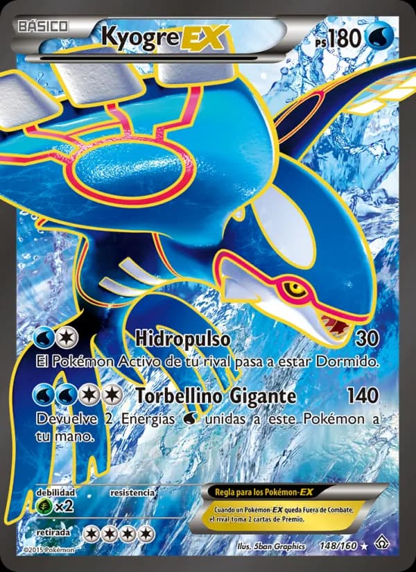 Kyogre EX card in Spanish