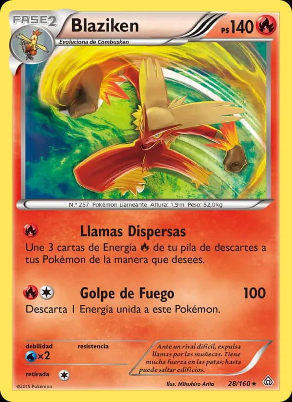 Blaziken card in Spanish