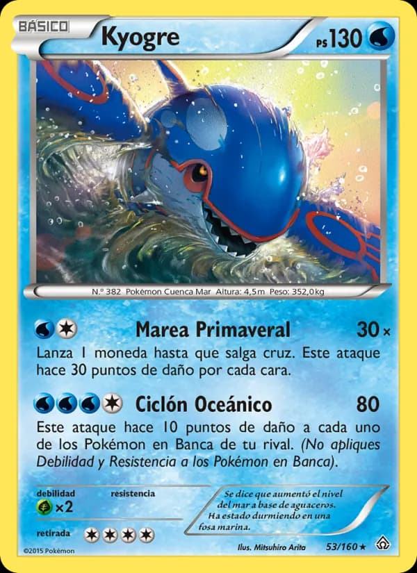 Kyogre card in Spanish