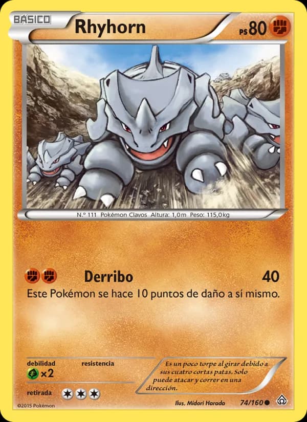 Rhyhorn card in Spanish