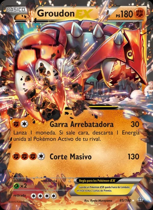 Groudon EX card in Spanish