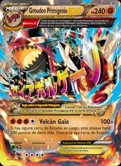 Groudon Primigenio EX card in Spanish