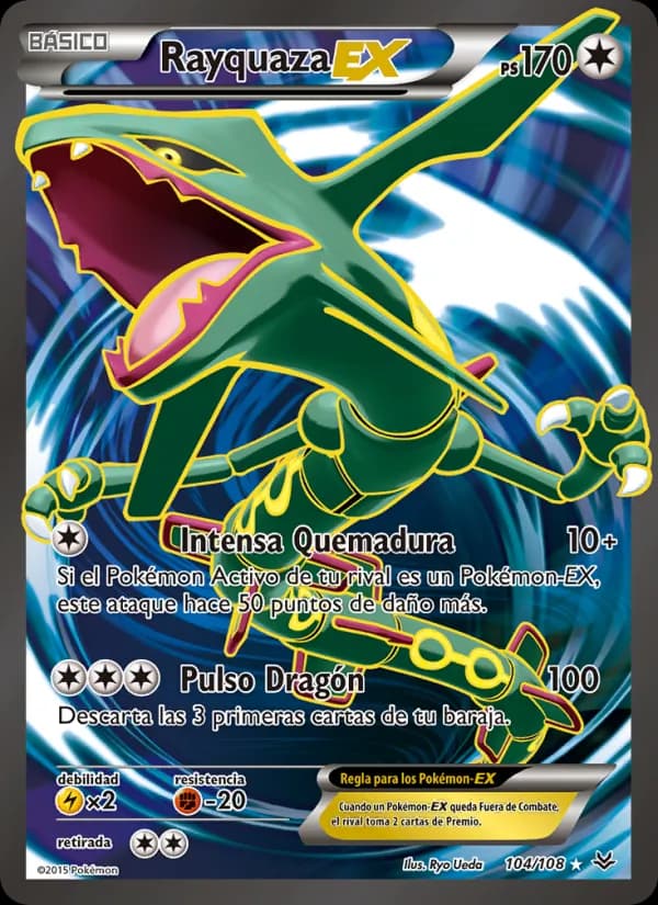 Rayquaza EX card in Spanish