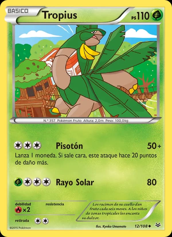 Tropius card in Spanish