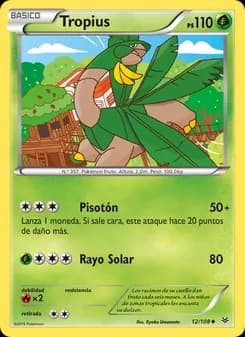 Tropius card in Spanish