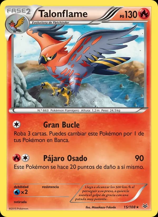 Talonflame card in Spanish